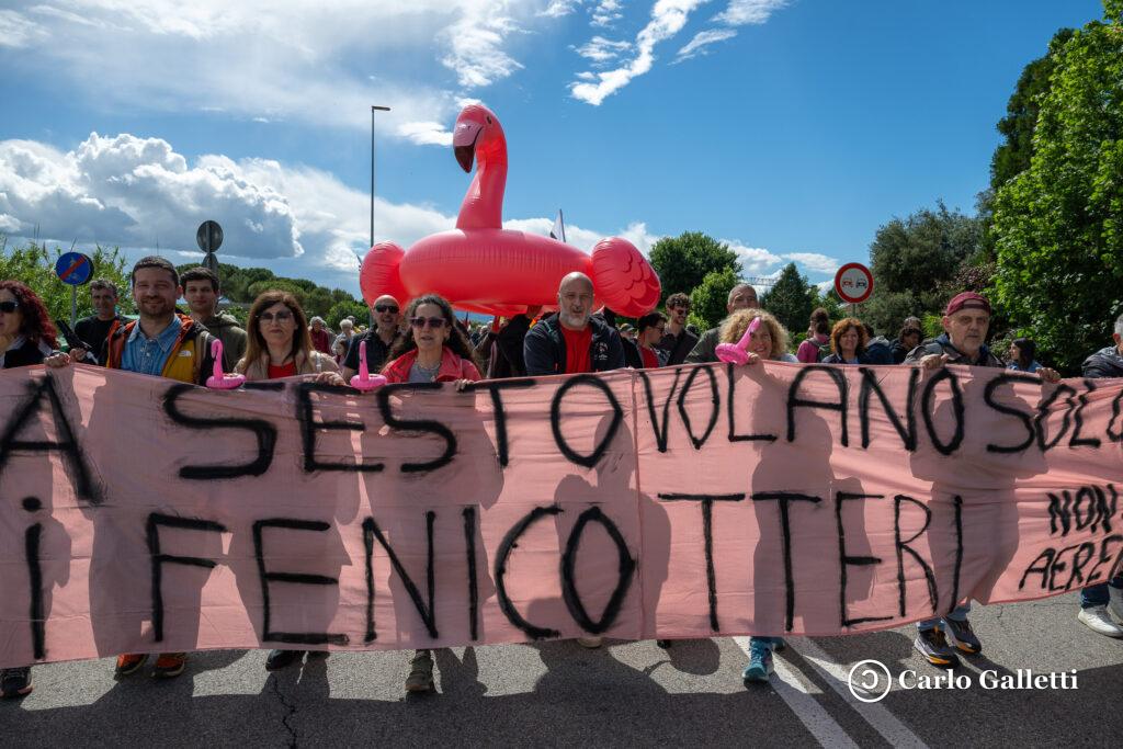 16 maggio 2026 - Polo Universitario di Sesto Fiorentino. Mobilitazione contro il progetto della nuova pista dell'aeroporto di Firenze.